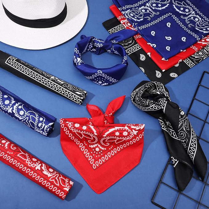 100 Pack Bandanas Unisex Paisley Bandanas Bulk Multi Purpose Cowboy Head Wrap - Image 7