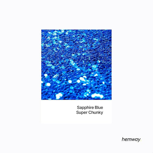 Hemway Glitter for Resin 100g Sapphire Blue Metallic Crystals for Epoxy Craft Super Chunky Flakes Tumblers Wax Melt