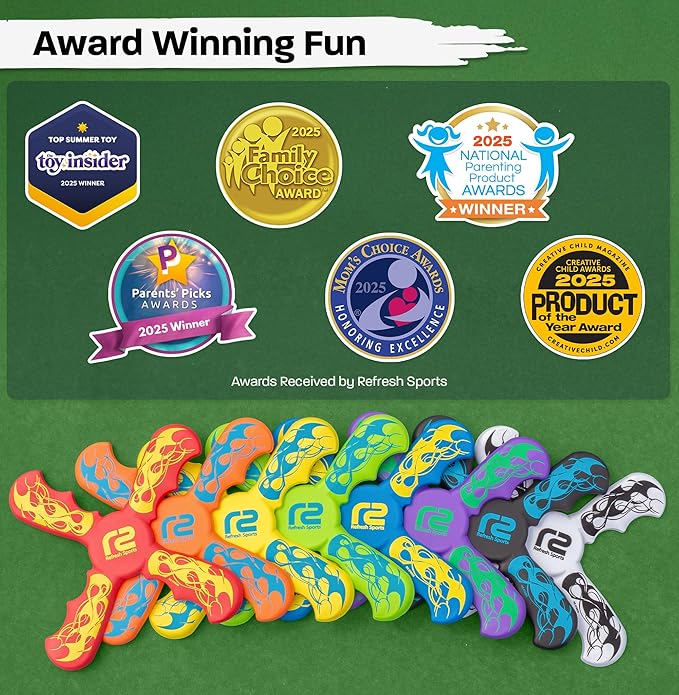 Fun Boomerang for Kids - Stocking Stuffers for Kids 8-12 - Soft & Easy to Use - Best Gifts for 6 7 8 9 10 Year Old Boys & Girls + 2025 Top Toys for Boys Age 8-12 - Fun Outdoor Toy for Boy Gift Ideas
