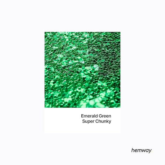 Hemway Polyurethane & Epoxy Resin Glitter 100g / 3.5oz Metallic Crystal Flake Additive for Flooring Jewelry Tumblers Glass Pigment - Super Chunky (1/8" 0.125" 3mm) - Emerald Green