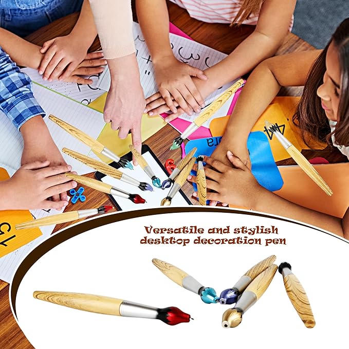 25 Pcs Paint Brush Pens Brush Shape Ballpoint Pen Novelty Paintbrush Blue Ink Pens for Artists School Office Stationery, 5 Colors