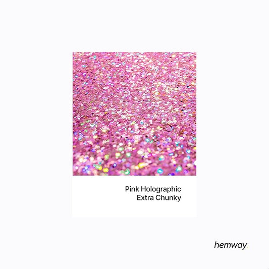 Hemway Polyurethane & Epoxy Resin Glitter 100g / 3.5oz Metallic Crystal Flake Additive for Flooring Jewelry Tumblers Glass Pigment - Extra Chunky (1/24" 0.040" 1mm) - Rose Pink Holographic