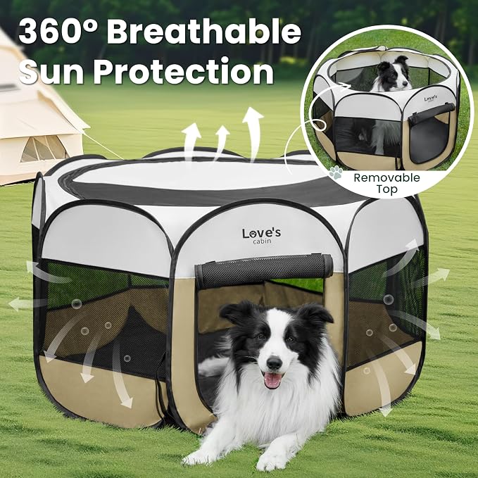 Love's cabin Pet Puppy Dog Playpen, Large Dog Tent Crates Cage Indoor/Outdoor - Image 9