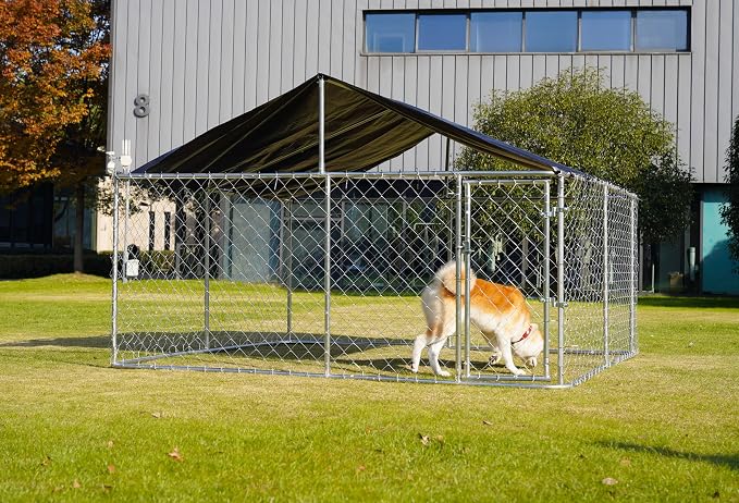 Petonly Outdoor Dog Enclosure Heavy Duty Dog Kennel House Mesh Dog Big Cage Pet - Image 7