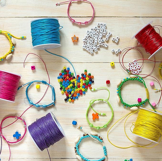 Mandala Crafts 2mm 11 X 15 Yards Assorted Cotton Waxed Cord for Jewelry Making Bracelet Cord Waxed String - Beading String Thread Jewelry Cords for Necklaces String