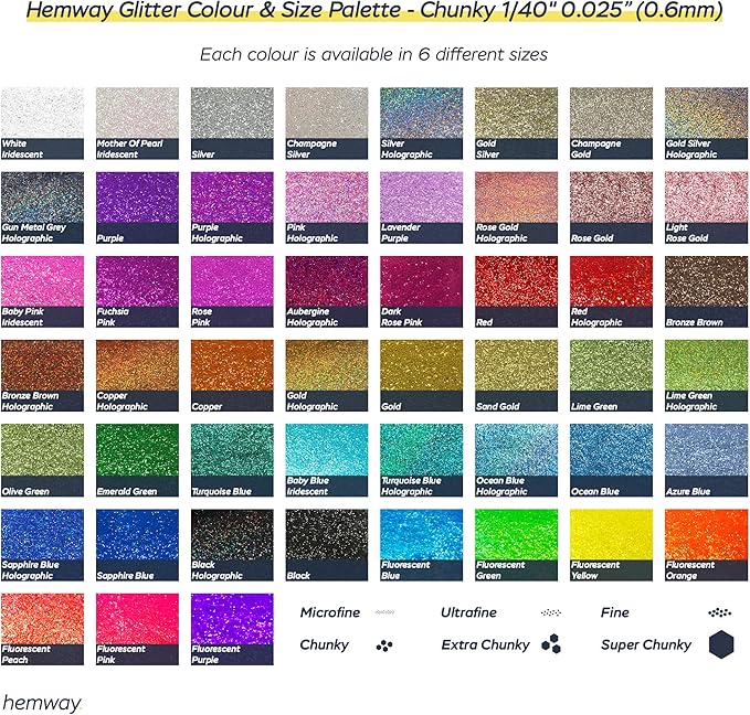 Hemway Polyurethane & Epoxy Resin Glitter 100g / 3.5oz Metallic Crystal Flake Additive for Flooring Jewelry Tumblers Glass Pigment - Chunky (1/40" 0.025" 0.6mm) - Black