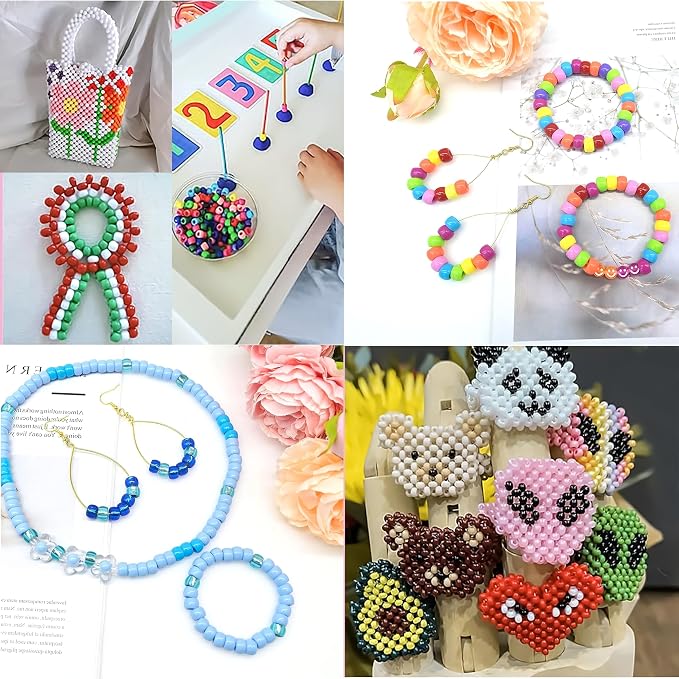 White Pony Beads for Bracelet 1000 Pcs Plastic Beads for Friendship Bracelets - Image 6