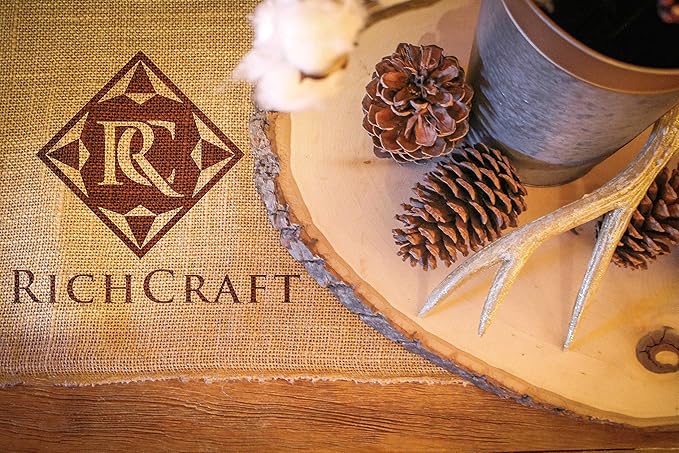 12" x 10yd NO-FRAY Burlap Roll ~ 3 - 5 Table Runners ~ Natural Long Fabric with Finished Edges. Perfect for Weddings, Placemats, Crafts. Decorate Without The Mess!