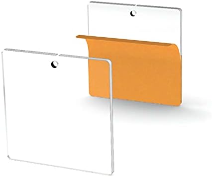 25 Acrylic Square Clear with Hole (Select Size) (3.0")