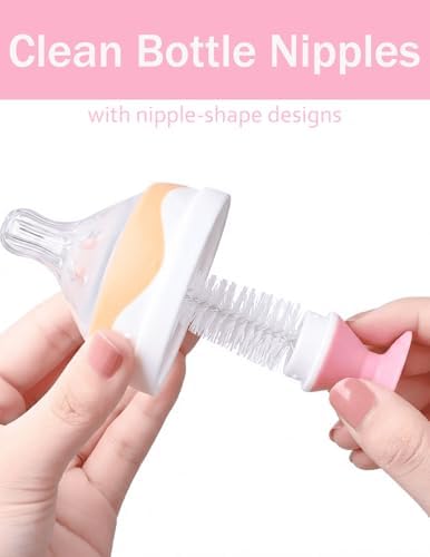 Baby Bottle Brush Set, Suction Base, Hidden Cleaner & Straw Brush - Image 5