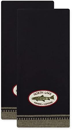 DII Woodlands Collection Dishtowel Set, Fish Embroidered, 2 Piece - Image 2