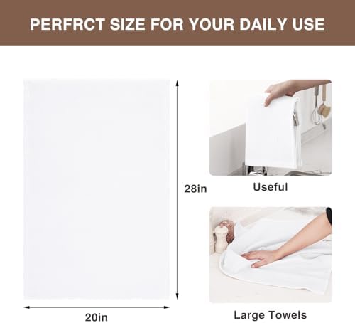 Homaxy 100% Cotton Oversized Waffle Weave Kitchen Towels - Image 3