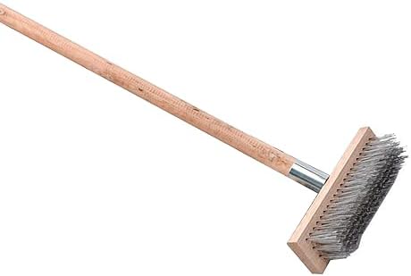 Heavy Duty Rough Surface Floor Brush, Stainless Steel Wire Deck Scrub Cleaning - Image 4