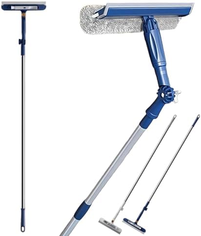 47in Window Squeegee with Extension Pole, 4-in-1 Telescopic Window Cleaner Tool by Unknown