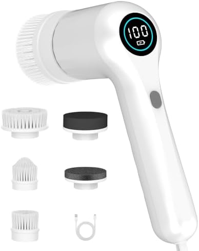 Electric Spin Scrubber, 44 in-lbs High Torque Shower Scrubber & LED Display by Dreazu