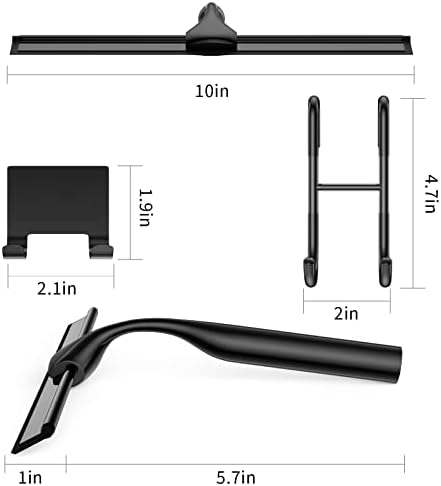 Shower Squeegee for Glass Doors, 10-Inch Stainless Steel Squeegee Bathroom - Image 4