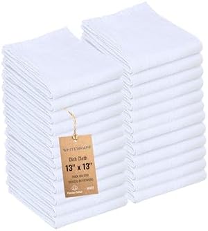 Flour Sack Kitchen Towels |Cotton Blank Towel | Tea Towel Crafting Embroidery by WHITEWRAP