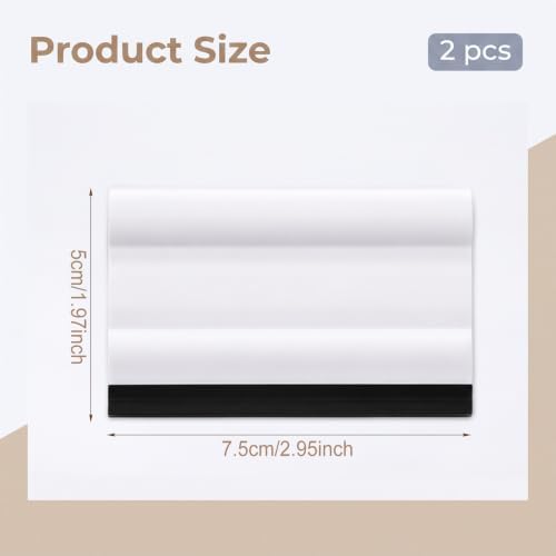 2Pcs Glass Squeegee for Shower, Mini Rubber Blade Small Wiper Set - Image 2