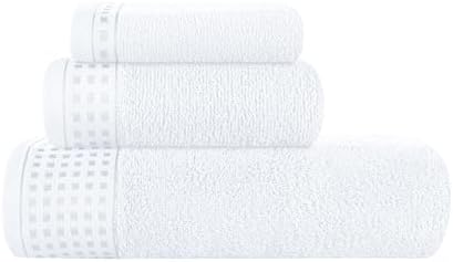 GLAMBURG Ultra Soft 3 Pack Cotton Towel Set, Contains a Bath Towel 28x55 inch by GLAMBURG