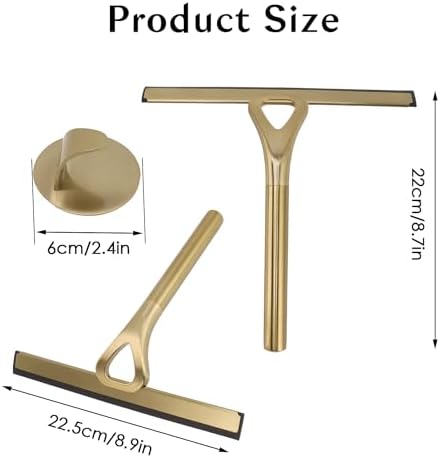 8.9x8.7inch Gold Shower Squeegee Window Squeegee - Image 2