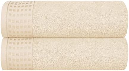 GLAMBURG 100% Cotton 2 Pack Oversized Bath Towel Set 28x55 Inches, Ultra Soft by GLAMBURG