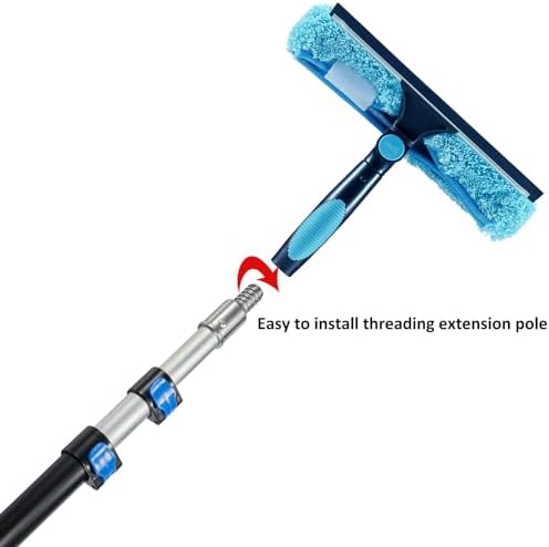 11" Window Squeegee & Microfiber Scrubber 2-in-1 Cleaning Tools - Image 6