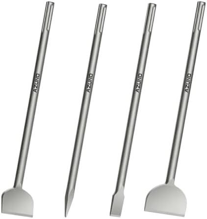 4Pcs SDS Max Chisel Bit Set, 42CrMo Steel by AZUNO