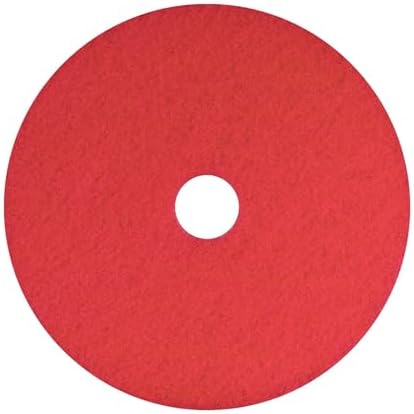 Americo Red Buffer Floor Pad, for Light Cleaning and Buffing, 3.25" Center Hole by Americo