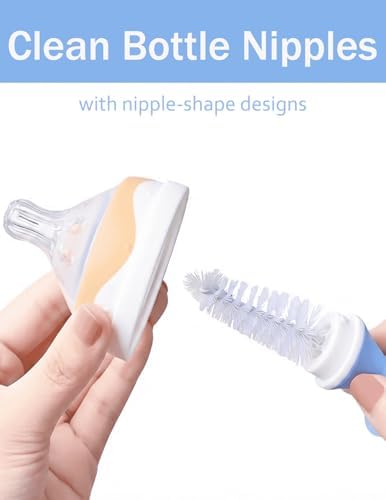 Nylon Baby Bottle Brush, Suction Base, Hidden Cleaner & Straw Brush - Image 4