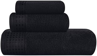 GLAMBURG Ultra Soft 3 Pack Cotton Towel Set, Contains a Bath Towel 28x55 inch by GLAMBURG