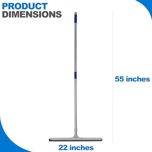 Floor Squeegee Scrubber 55inch Long Stainless Steel Handle - Image 4