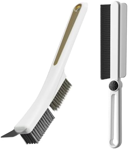 Crevice Cleaning Brushes with Rotatable Handle, Wire Nylon Scrub Brush with by JIANGLAI