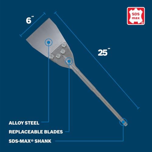 Bosch HS1918 6 In. x 25 In. Floor Scraper SDS-max Hammer Steel - Image 2