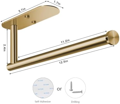 VAEHOLD Adhesive Paper Towel Holder Under Cabinet Wall Mount - Image 7