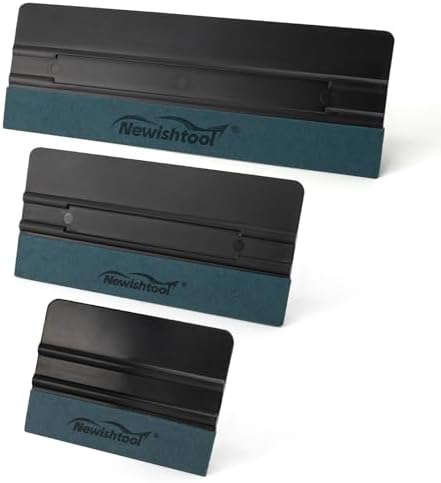 NEWISHTOOL 3 Pcs Vinyl Wrap Squeegee Different Size Felt Squeegee by NEWISHTOOL