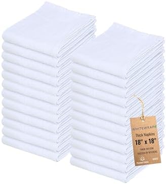 WHITEWRAP Flour Sack Towels 100% Cotton Dish Towel Reusable Baking Cloth by WHITEWRAP