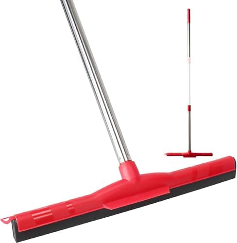 Floor Squeegee Scrubber with 51" Adjustable Pole & EVA Foam Blade – by Makelifeeasier