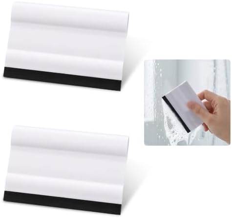 2Pcs Glass Squeegee for Shower, Mini Rubber Blade Small Wiper Set by Unknown