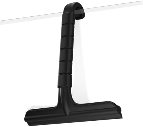 Silicone Shower Squeegee with Hook, Dual-Sided Design with Scraper & Scrub by Unknown