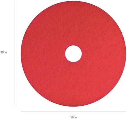 Americo Red Buffer Floor Pad, for Light Cleaning and Buffing, 3.25" Center Hole - Image 2