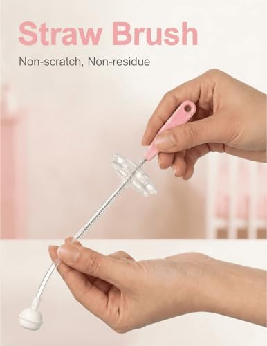 Baby Bottle Brush Set with Suction Base, Hidden Cleaner & Straw Brush - Image 6