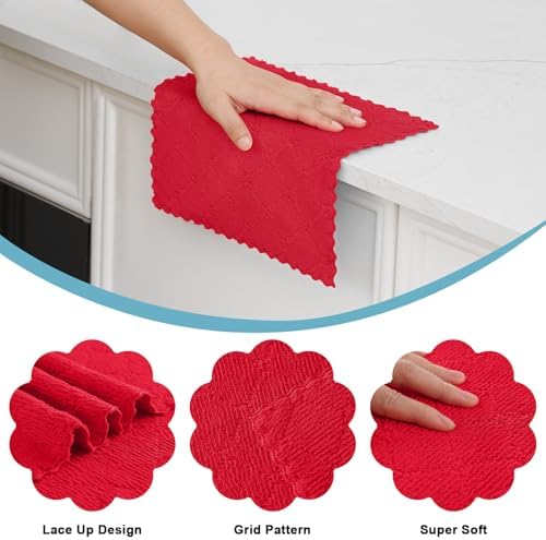 Homaxy 24 Pack Super Soft Absorbent Dish Cloths - Image 2