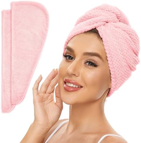 SimpleField 2 Pack Microfiber Hair Towel Wrap by SimpleField