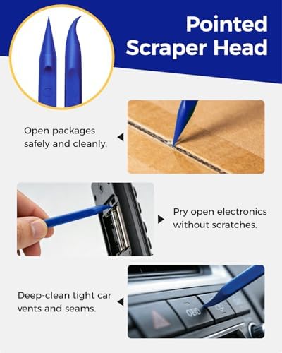 12Pcs Plastic Scraper Tool, Crevice Cleaning Tool, Non-Scratch Car Detailing - Image 3