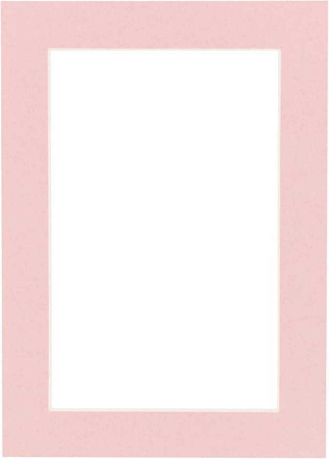 11x14 Mat Bevel Cut for 8.5x11 Photos - Acid Free Pink Precut Matboard With Backing Board and Crystal Clear, Self Seal Mat Bag - For Pictures, Framing - 4-ply Thickness