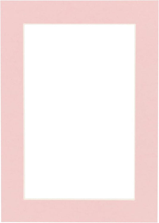 11x14 Mat Bevel Cut for 8.5x11 Photos - Acid Free Pink Precut Matboard With Backing Board and Crystal Clear, Self Seal Mat Bag - For Pictures, Framing - 4-ply Thickness