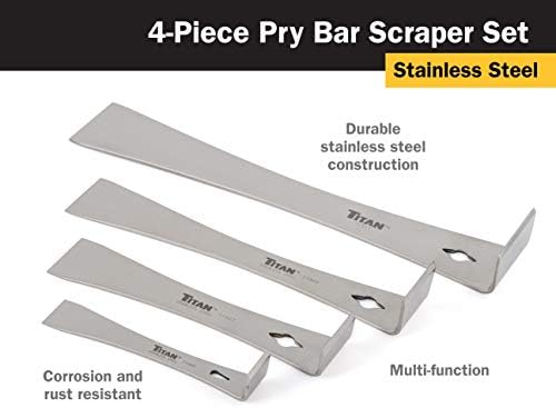 Titan 17009 4-Piece Stainless Steel Pry Bar Scraper Set - Image 3