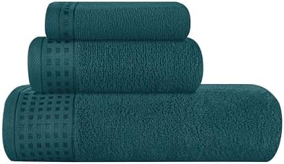 GLAMBURG Ultra Soft 3 Pack Cotton Towel Set, Contains a Bath Towel 28x55 inch by GLAMBURG