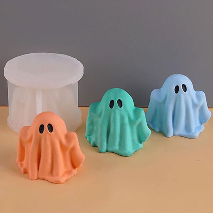 Halloween Ghost Candle Silicone Mold DIY 3D Scented Candle Making Wax Mould - Image 4