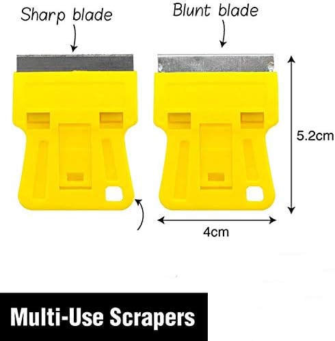 Mini Plastic Razor Blade Scraper High Visibility Bright Yellow Window Scraper - Image 3